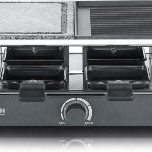 Severin RG 2371 Raclettegrill met natuurlijke grillsteen en grillplaat zwart (4008146036828)