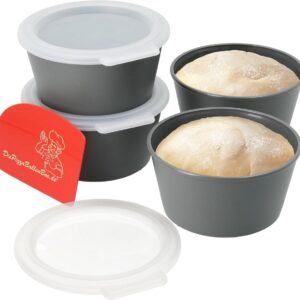 Stapelsystemen voor Pizzadeeg - Set van 4 Fermentatieboxen van Biologisch Kunststof (9101068572810)