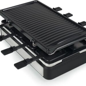 Tristar Gourmetstel RA-2726 - Raclette 3-in-1 - Gourmetset voor 8 personen - Voor grillen, bakken of gourmetten - Zwart/RVS (8712836960190)