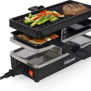 Tristar Gourmetstel RA-2741 - Raclette - Uitbreidbaar en koppelbaar Gourmetset - Set 1 stuk 2 personen - Zwart (8713016109972)