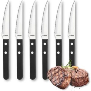 Zwarte Steakmessen Set van 6 voor Pizza en Vlees (9101008791356)