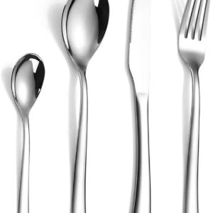 Bestekset 4 personen - Gouden bestek Luxe bestek - Feestelijk dineren - Roestvrij staal - 4 personen - Goud (9101206530214)