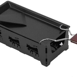 ONF3 - Raclette Grill Set - Mini Kaas Smeltpan - Vouwbare Houten Handgreep - Zwart - Non-Stick Grillplaat - Keuken Accessoire - Geschikt voor Th... (2332770869173)