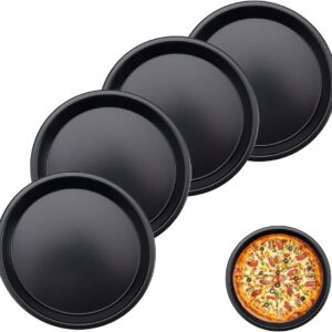 Set van 4 ronde pizza borden, anti-aanbak pizza vormen, carbon staal, ideaal voor pizza en flammkuchen bakken (2510833872562)