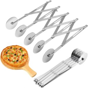 Verstelbare Deegsnijder met 5 Wielen van RVS, Ideaal voor Pizza en Taart, Bakaccessoire, Vaatwasserbestendig, Perfect voor Bakken en Snijden (2584147896613)