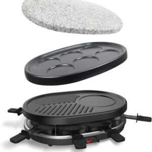 YOR® Gourmetstel 8 Personen - Tafelgrill - Grillplaat - Zwart - 35cm x 25cm x 12cm; 5.5 kg (6155948284259)
