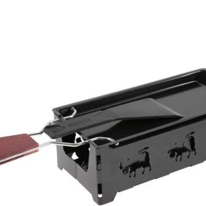 aladdien - Mini Raclette Opvouwbaar Theelichtje - Raclette Grill Set - Thuis Keuken Grill Tool - Zwart - Non-stick Bakplaat - Gemakkelijk en Gezellig (2987984063314)